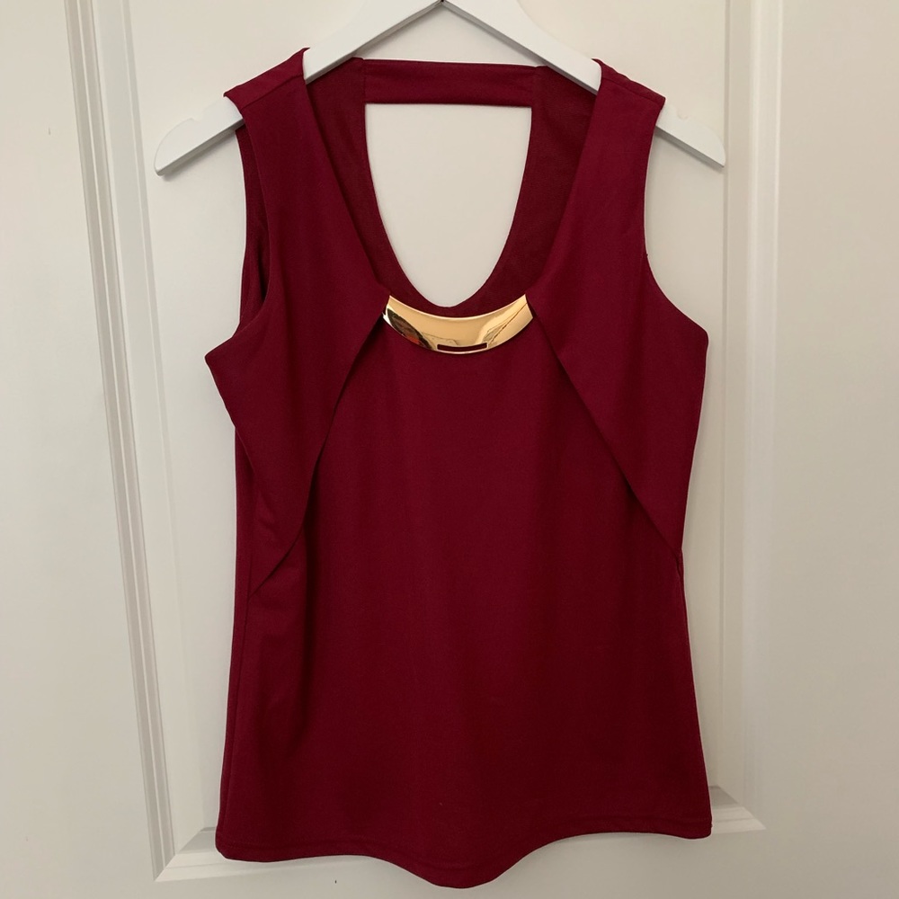 Plum sleeveless top
